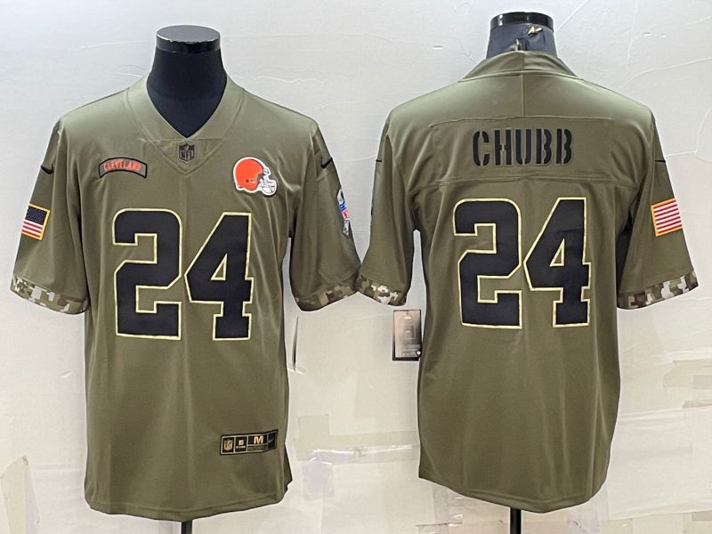 Men Cleveland Browns 24 Chubb Green 2022 Vapor Untouchable Limited Nike NFL Jersey
